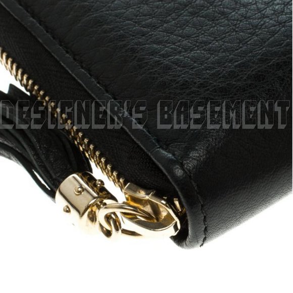 GUCCI black leather Mini SOHO Interlocking G Bamboo Tassel zip around wallet NIB - Picture 8 of 8